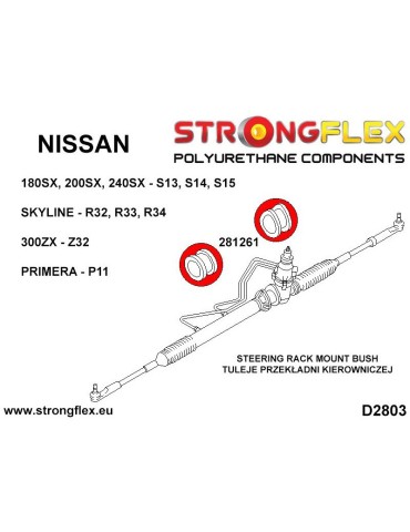  Kit Silent block Polyuréthane Train Avant Nissan Z 300ZX Z32 (90-96)
