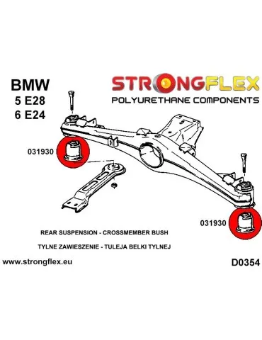  Silent block Polyuréthane SPORT barre transversale Arrière BMW 6 Series E24 82-89
