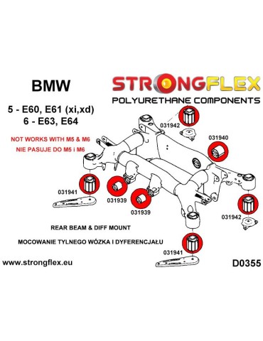  Silent block Polyuréthane SPORT Pont Support  BMW X5 E70 06-13
