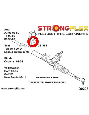  Silent block Polyuréthane Support de Crémaillère de direction SPORT Audi S3 99-03
