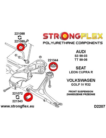  Silent block Polyuréthane kit SPORT Train de Suspension  