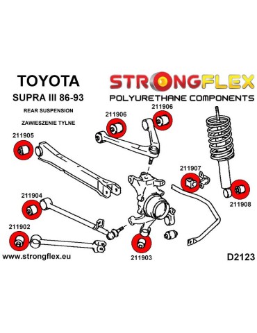  Silent block Polyuréthane SPORT Triangle de Suspension Arrière Toyota Supra III 86-93

