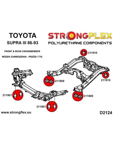  Silent block Polyuréthane SPORT Berceau Arrière Avant Toyota Supra III 86-93
