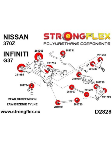  Silent block Polyuréthane kit SPORT Train de Suspension  Infiniti G37 07-13

