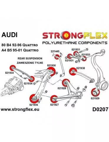  Kit SPORT Silent block Polyuréthane Train Avant et Arrière Audi A4 B5 95-01 Quattro
