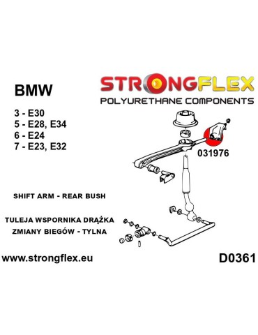  Silent block Polyuréthane SPORT bras de levier de vitesses Arrière BMW 5 E28
