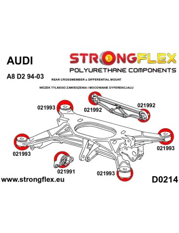  Silent block Polyuréthane différenciel Arrière Audi A8 D3 (02-09)
