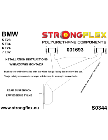  Kit Suspension Silent block Polyuréthane  BMW 5 Series E28 81-88
