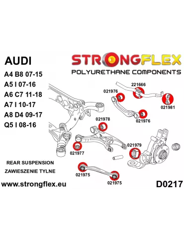  Silent block Polyuréthane Bras Avant Inférieur Arrière Audi A6 C7 (11-18)
