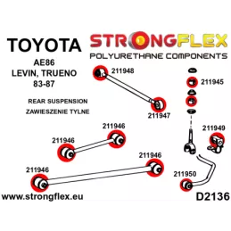  Support de corps - panhard rod Arrière Toyota AE86 (83-87)
