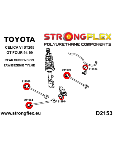  Silent block Polyuréthane Triangle de suspension Arrière Toyota Camry I (82-87) V10/V11
