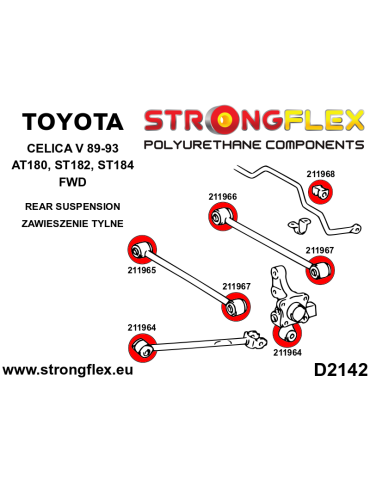  Silent block Polyuréthane Triangle de suspension Arrière Toyota Camry IV (97-02) XV20
