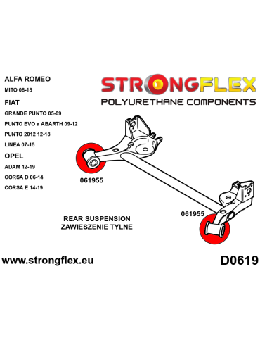 Kit Silent block Polyuréthane Train Avant Alfa Romeo Mito (08-18)
