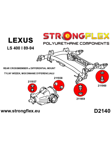  Kit Silent block Polyuréthane Suspension Totale  Lexus LS I (89-94) XF10
