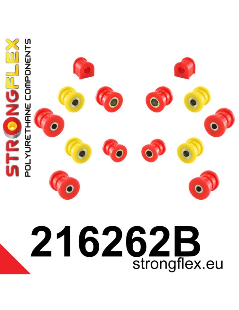 Kit Silent block Polyuréthane Train Avant et Arrière 2x 211966B: Silent block Polyuréthane Intérieur Arrière - Tri