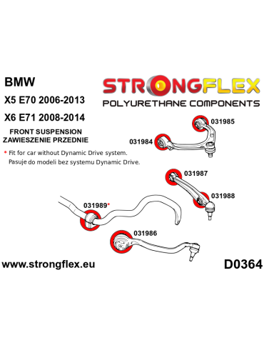  Silent block Polyuréthane Triangle de Suspension Avant Inférieur Arrière – inside SPORT BMW X5 II (06-13) E70
