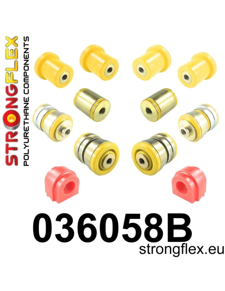  Kit Silent block Polyuréthane Train Avant BMW Seria 5 VI (10-17) F10 / F11 Touring 2 Roues motrices

