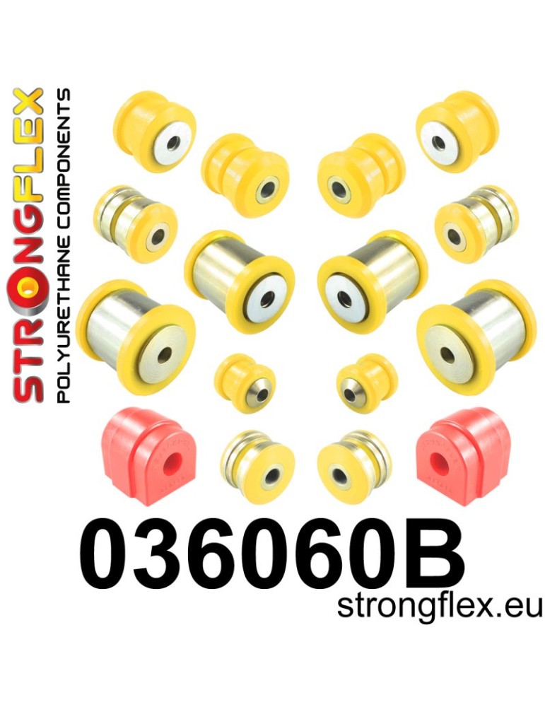Kit Silent block Polyuréthane Train Avant et Arrière BMW Seria 6 III (11-18) F06 / F12 F13 2 Roues motrices