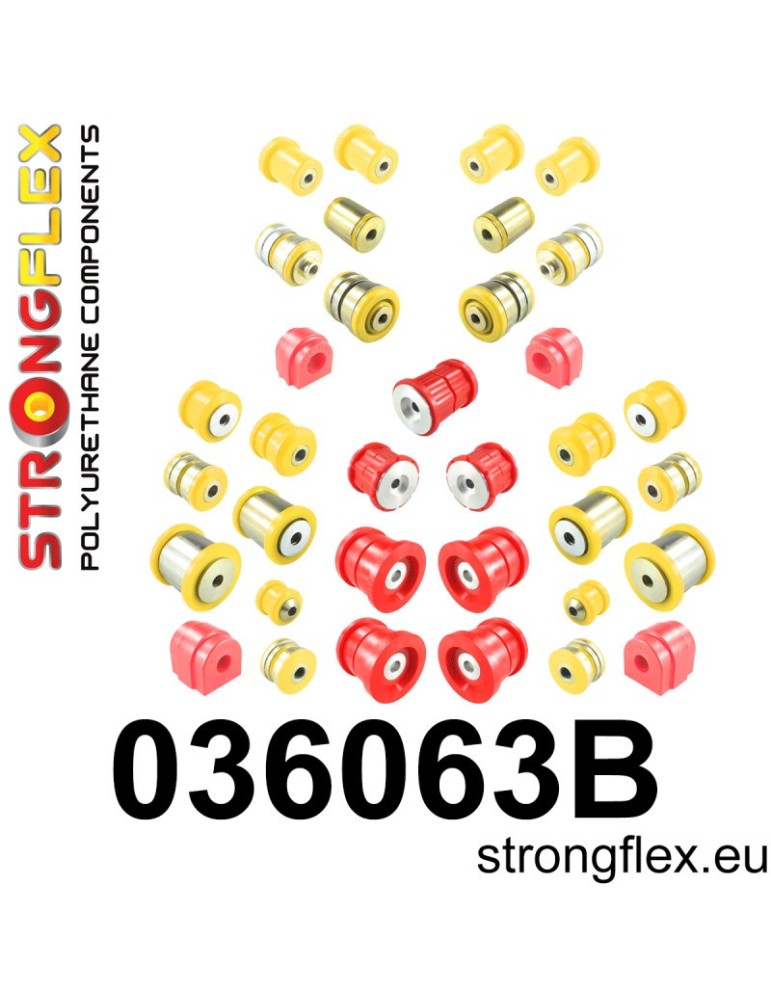Kit Silent block Polyuréthane Suspension totale BMW Seria 5 VI (10-17) F10 / F11 Touring 2 Roues motrices