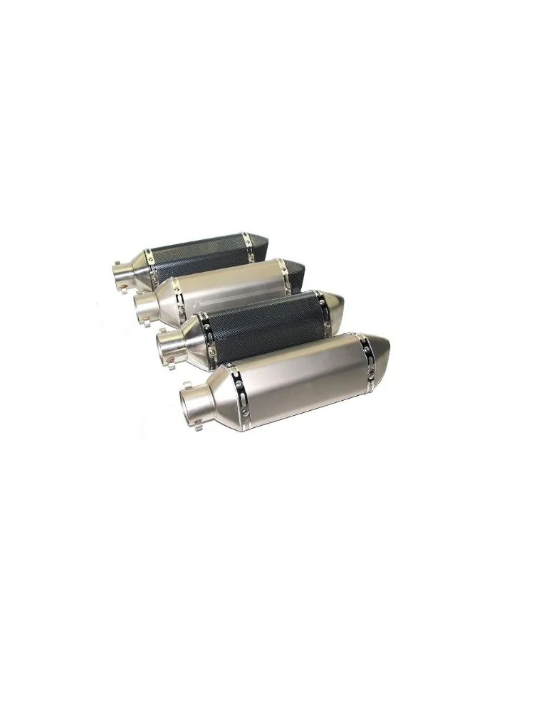 Silencieux sport inox / carbone universel 51 / 42mm + accessoires