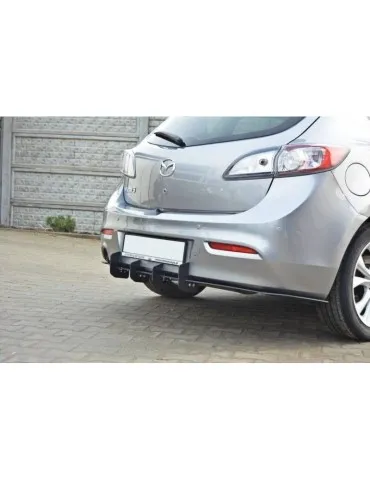 MAZDA 3 MK2 sport (Facelift Avant) Diffuseur Arrière / Lame de Pare-chocs Arrière - Maxton