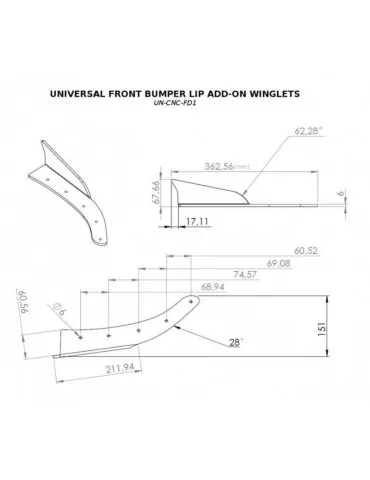 Lame de Pare-chocs Avant universel WINGLETS - Maxton