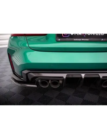 Lame de pare-chocs Latérales Arrière Fibre de carbone BMW M3 G80 - Maxton