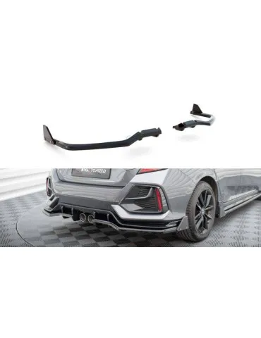 Diffuseur central Arrière (avec une barre verticale) + Volets latéraux HONDA CIVIC sport Mk 10 Facelift - Maxton