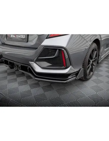 Diffuseur central Arrière (avec une barre verticale) + Volets latéraux HONDA CIVIC sport Mk 10 Facelift - Maxton