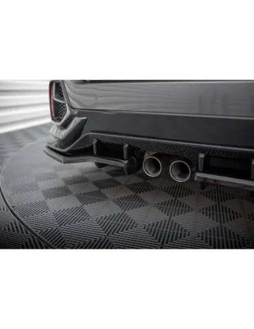 Diffuseur central Arrière (avec une barre verticale) + Volets latéraux HONDA CIVIC sport Mk 10 Facelift - Maxton