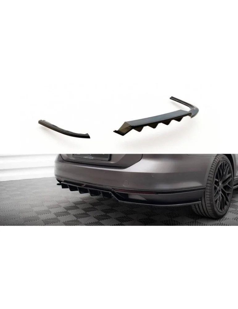 Diffuseur central Arrière (avec une barre verticale) VOLKSWAGEN PASSAT R-Line B8 - Maxton