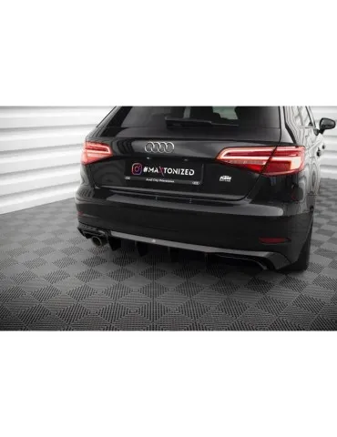 Diffuseur Arrière Complet AUDI A3 Sportback 8V Facelift (Version avec embout d'échappement d'un seul côté) - Maxton