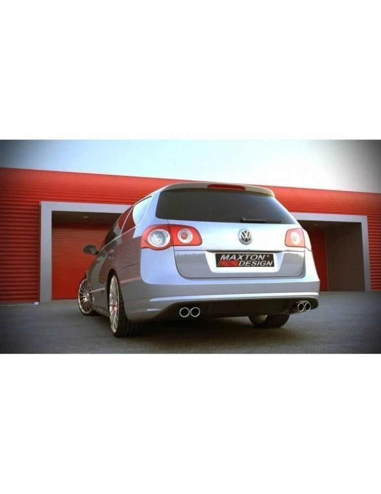 Lame / Diffuseur du Pare-chocs Arrière VW PASSAT B6 ( R-LINE  ) 2 ECHAPPEMENT - Maxton