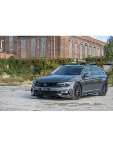 Lame de Pare-chocs Avant / Splitter V.2 VOLKSWAGEN PASSAT R-Line B8 - Maxton