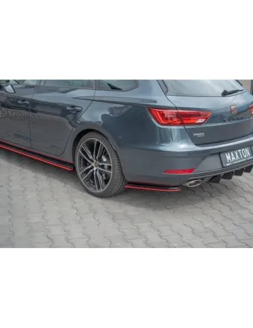 Lame de Pare-chocs Arrière V.4 SEAT LEON CUPRA MK3 FL Sportstourer   + - Maxton