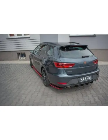 Lame de Pare-chocs Arrière V.4 SEAT LEON CUPRA MK3 FL Sportstourer   + - Maxton