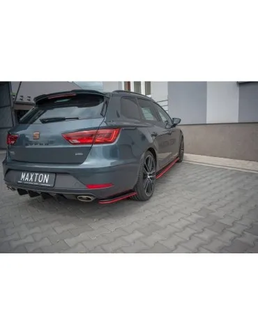 Lame de Pare-chocs Arrière V.4 SEAT LEON CUPRA MK3 FL Sportstourer   + - Maxton