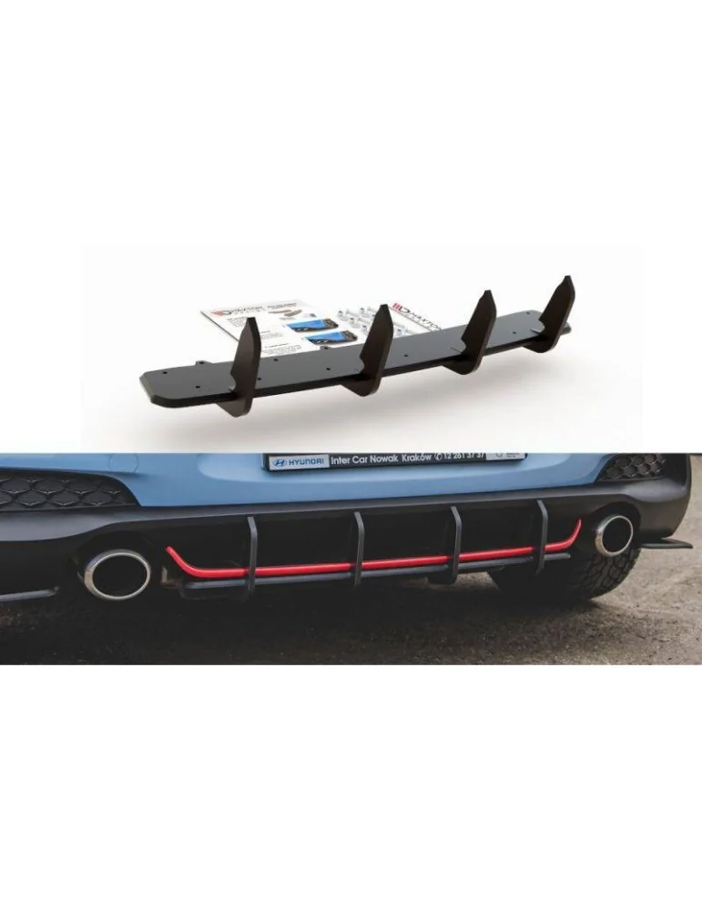 sport Durabilité Central Diffuseur Arrière V.1 HYUNDAI I30 N MK3 Hatchback - Maxton