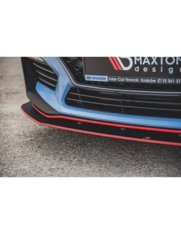 sport Durabilité Lame de Pare-chocs Avant + Volets latéraux HYUNDAI I30 N MK3 Hatchback / Fastback - Maxton