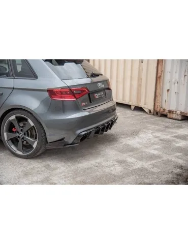sport Durabilité Lame de Pare-chocs Arrière + Volets latéraux AUDI RS3 8V Sportback - Maxton