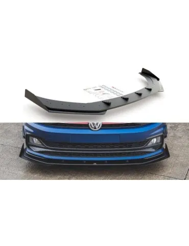 sport Durabilité Lame de Pare-chocs Avant + Volets latéraux VOLKSWAGEN Polo GTI Mk6 - Maxton