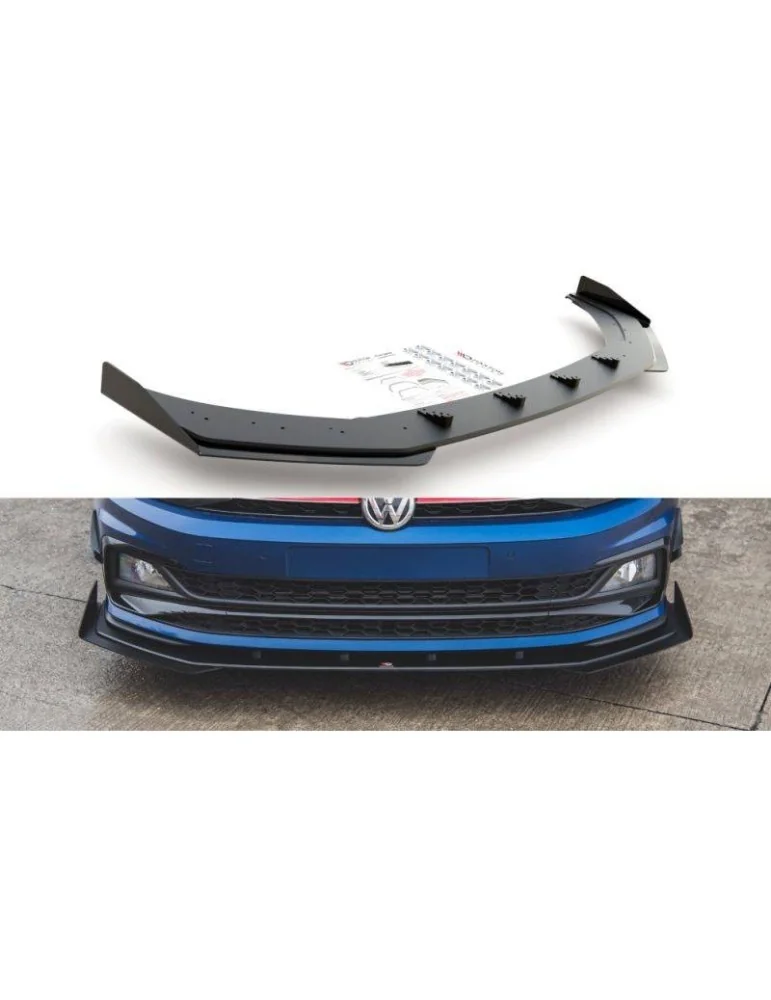 sport Durabilité Lame de Pare-chocs Avant + Volets latéraux VOLKSWAGEN Polo GTI Mk6 - Maxton