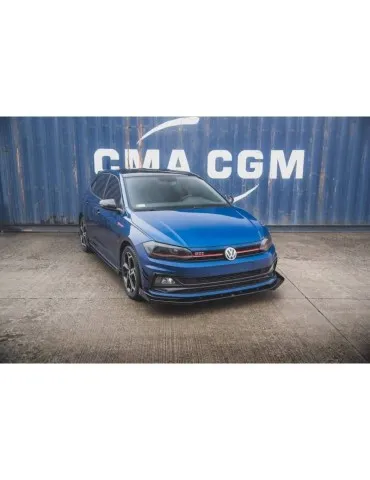 sport Durabilité Lame de Pare-chocs Avant + Volets latéraux VOLKSWAGEN Polo GTI Mk6 - Maxton