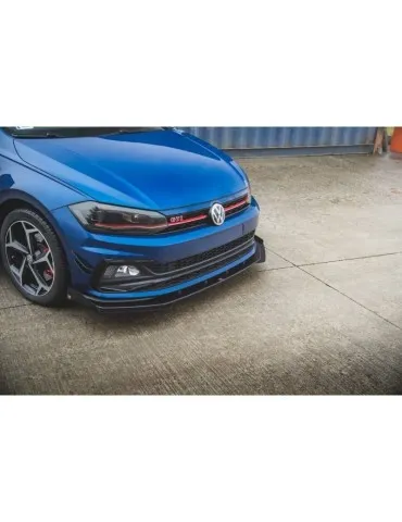 sport Durabilité Lame de Pare-chocs Avant + Volets latéraux VOLKSWAGEN Polo GTI Mk6 - Maxton