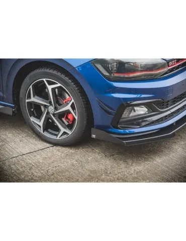 sport Durabilité Lame de Pare-chocs Avant + Volets latéraux VOLKSWAGEN Polo GTI Mk6 - Maxton