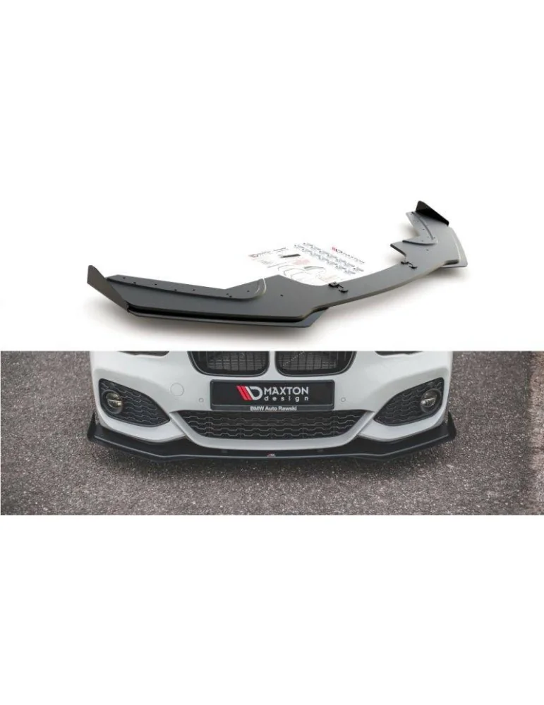 sport Durabilité Lame de Pare-chocs Avant V.3 + Volets latéraux BMW 1 F20 M-Pack Facelift / M140i - Maxton