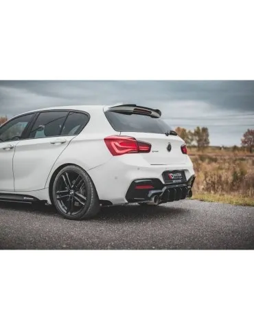 sport Durabilité Lame de Pare-chocs Arrière V.3 + Volets latéraux BMW 1 F20 M140i - Maxton