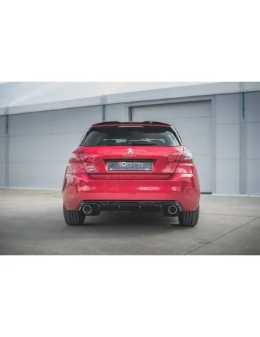 Lame / Diffuseur du Pare-chocs Arrière + Canule d'échappement Inox factice PEUGEOT 308 GT MK2 Facelift    Chrome - Maxton