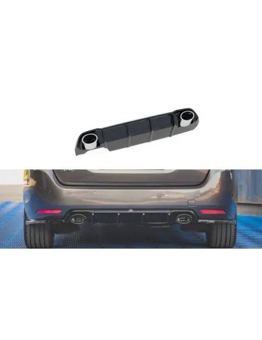 Lame / Diffuseur du Pare-chocs Arrière + Canule d'échappement Inox factice PEUGEOT 308 SW MK2 Facelift    Chrome - Maxton