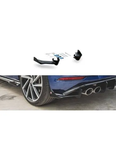 sport Durabilité Lame de Pare-chocs Arrière + Volets latéraux VW GOLF 7 R Facelift - Maxton